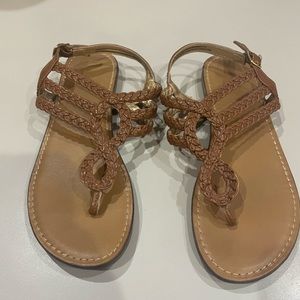 Brown Braided Sandals Size 4 Adjustable Straps. Great condition.